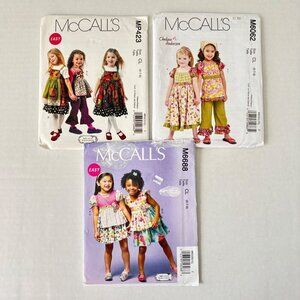 McCalls Girls Apron Dress Sewing Pattern Lot 3 Size 6 7 8 Chelsea Anderssen Pant